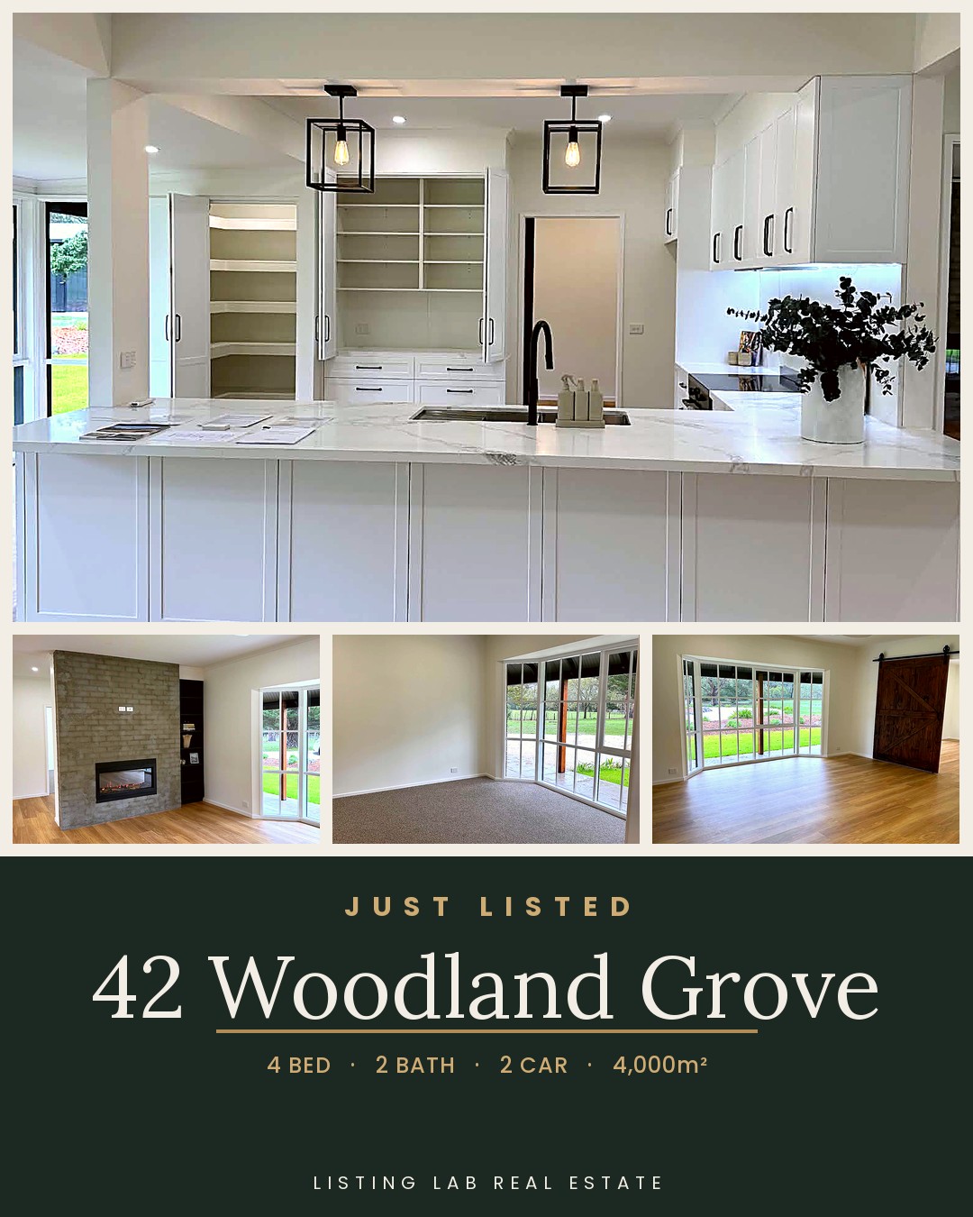 Full-size branded listing poster